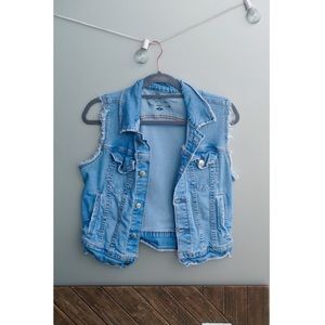 Free People Frayed Cut-Off Jean Jacket